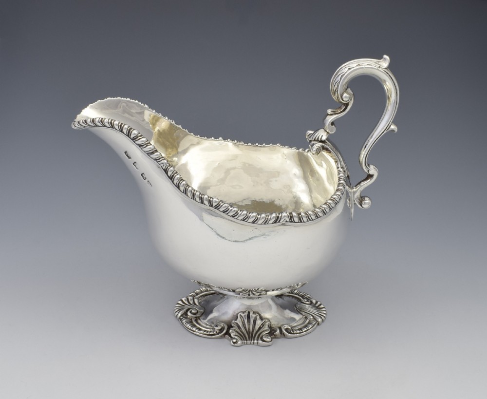 Large Georgian Silver Sauce Boat London 1766 Sauceboat George Smith II View V
