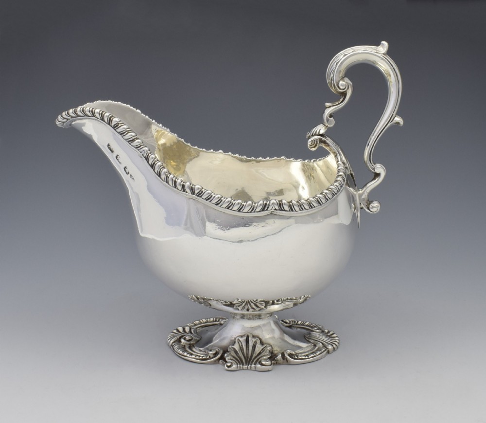 Large Georgian Silver Sauce Boat London 1766 Sauceboat George Smith II View VII