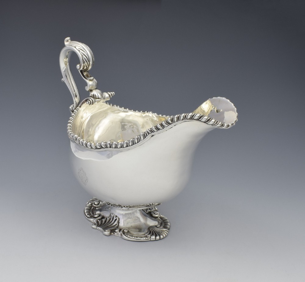 Large Georgian Silver Sauce Boat London 1766 Sauceboat George Smith II View X