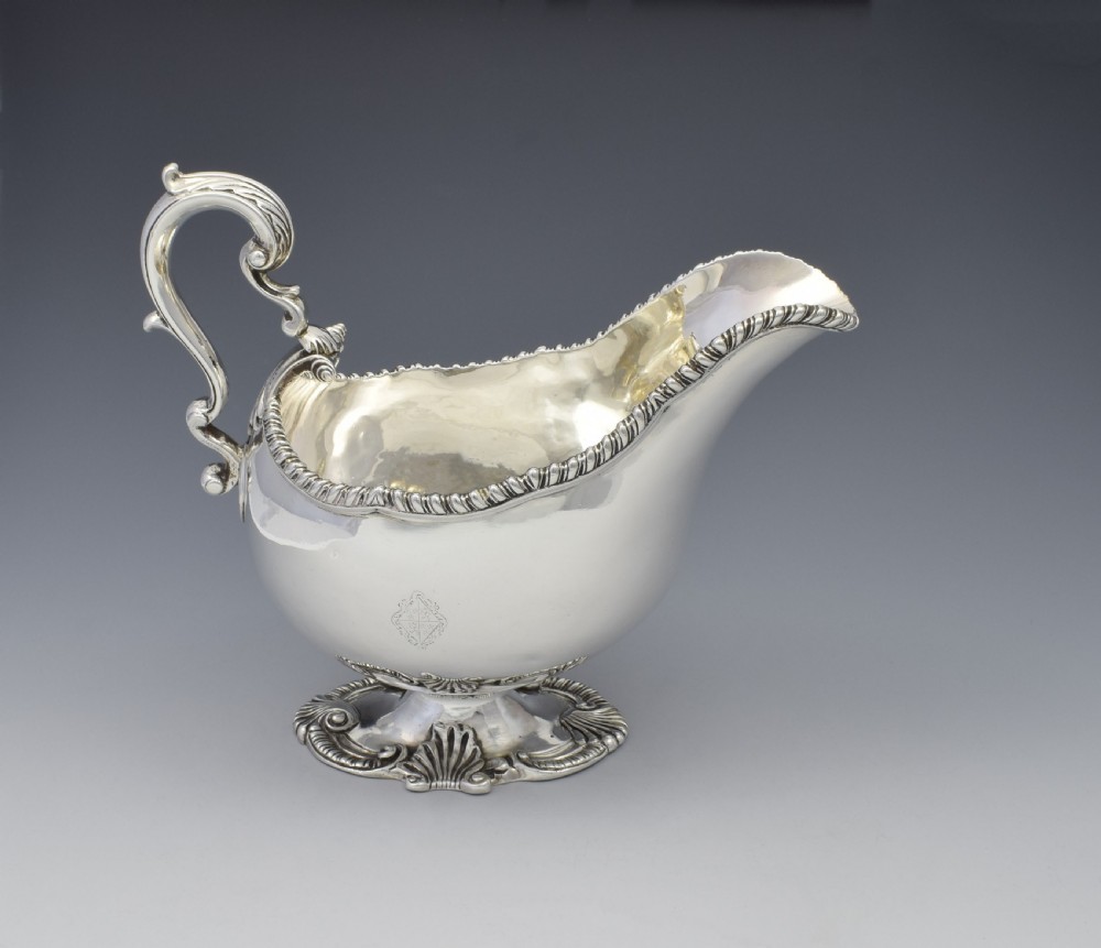 Large Georgian Silver Sauce Boat London 1766 Sauceboat George Smith II View XI