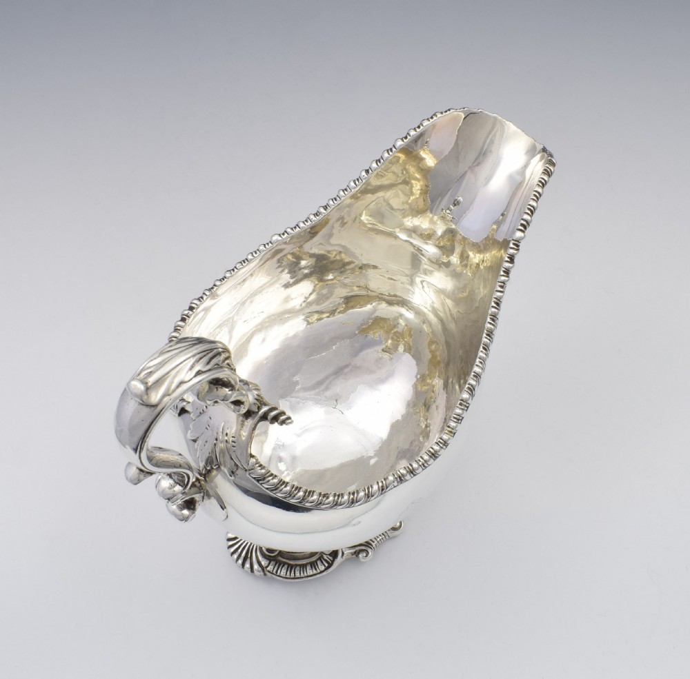 Large Georgian Silver Sauce Boat London 1766 Sauceboat George Smith II View XVI