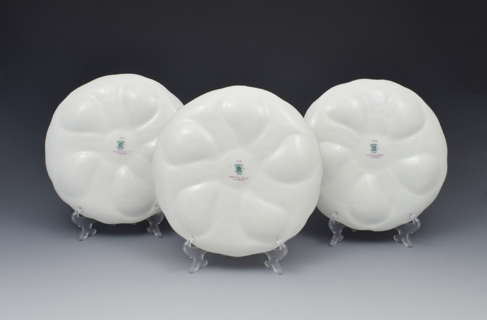 Set Of 6 Victorian Coalport Oyster Plates View VIII