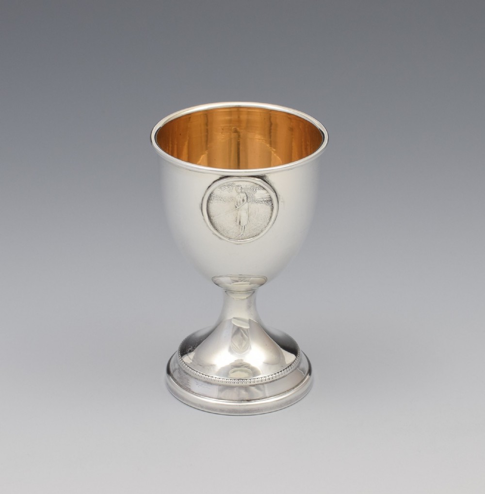 Art Deco Silver Golfer Egg Cup London 1927 Golf