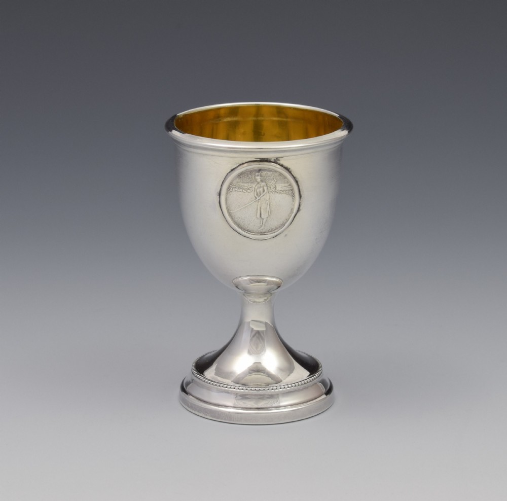 Art Deco Silver Golfer Egg Cup London 1931 Golf View III