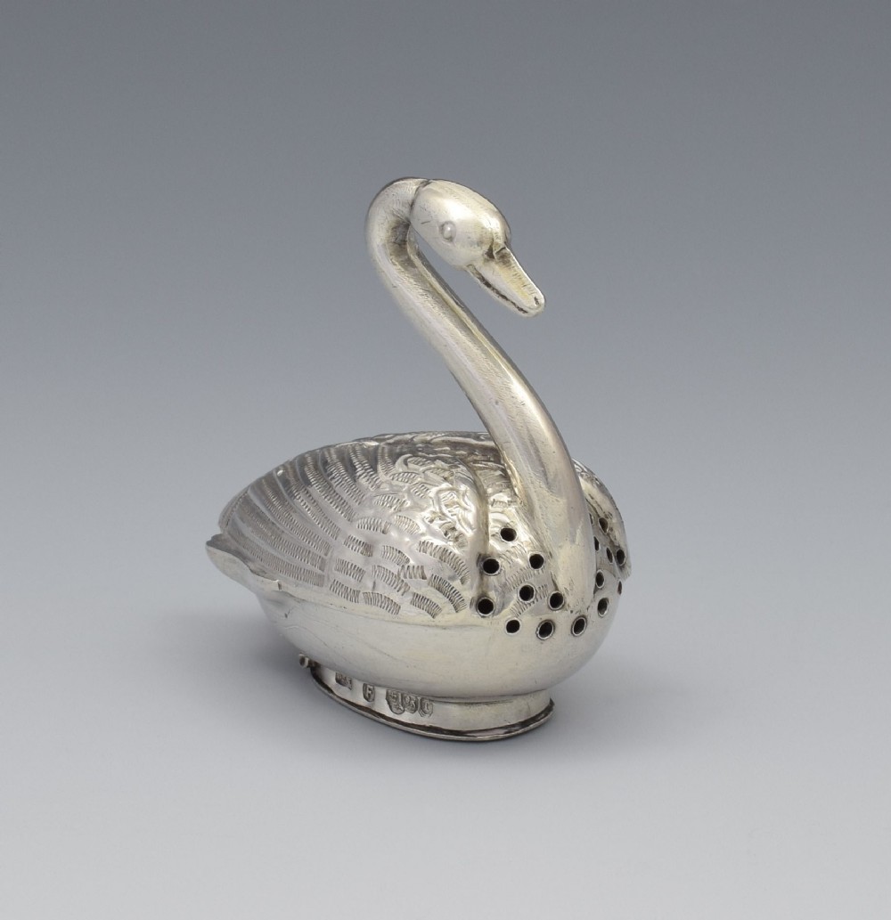 Victorian Imported Dutch Novelty Silver Swan Vinaigrette Sheffield 1895