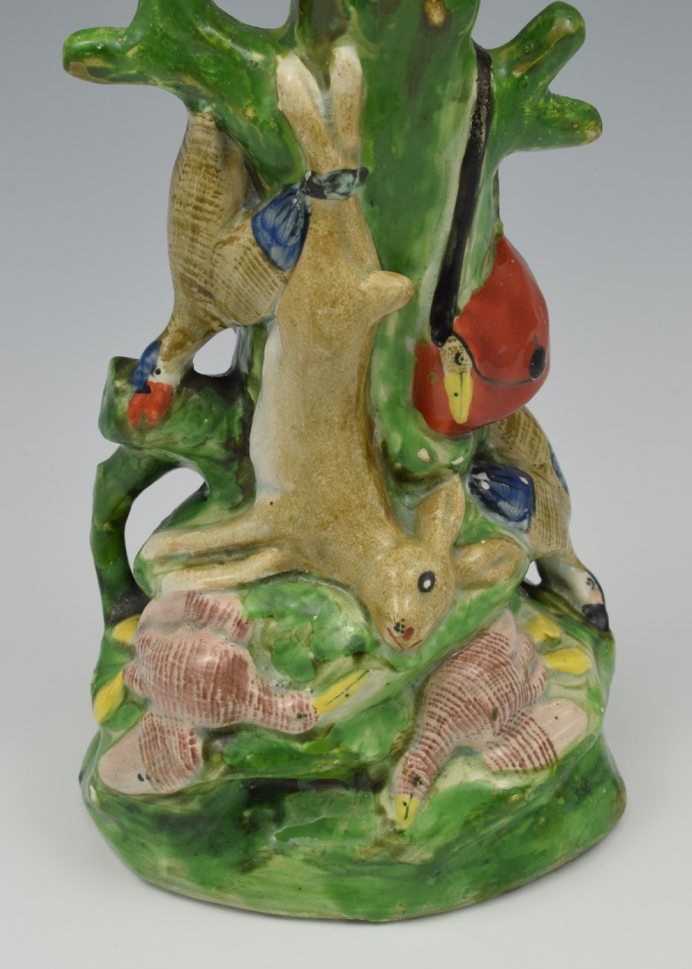 Unusual Staffordshire Pottery Pearlware Game Spill Vase c.1820 View IX