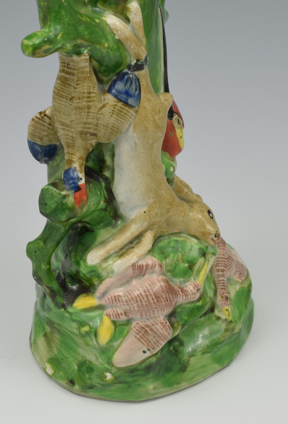 Unusual Staffordshire Pottery Pearlware Game Spill Vase c.1820 View X