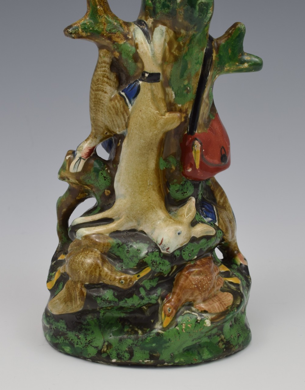 Unusual Staffordshire Pottery Pearlware Game Spill Vase c.1820 View IX