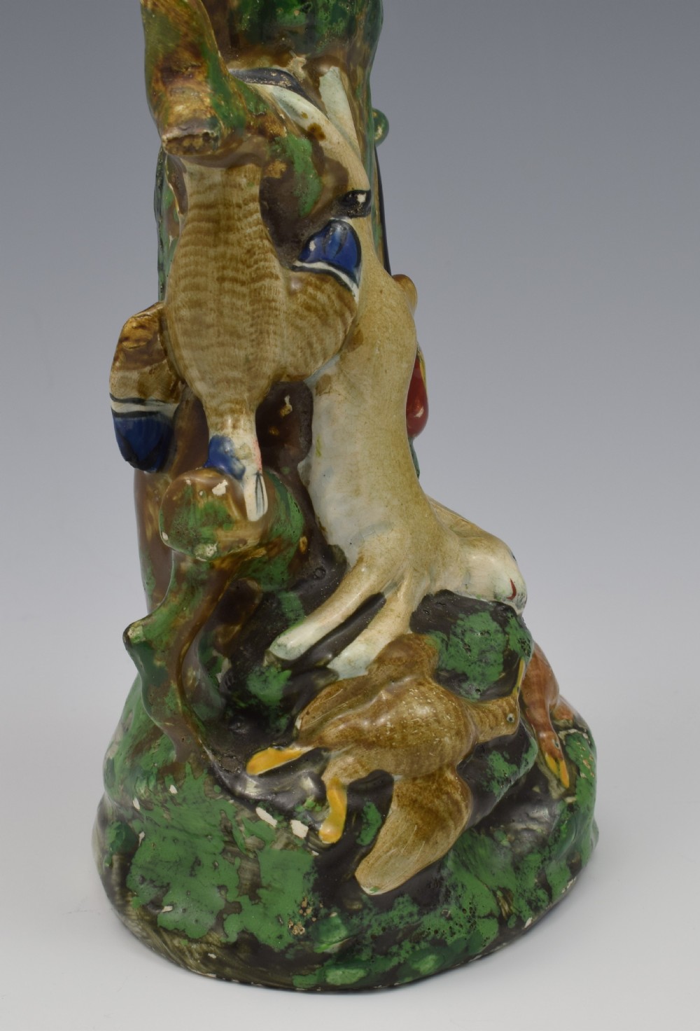 Unusual Staffordshire Pottery Pearlware Game Spill Vase c.1820 View X