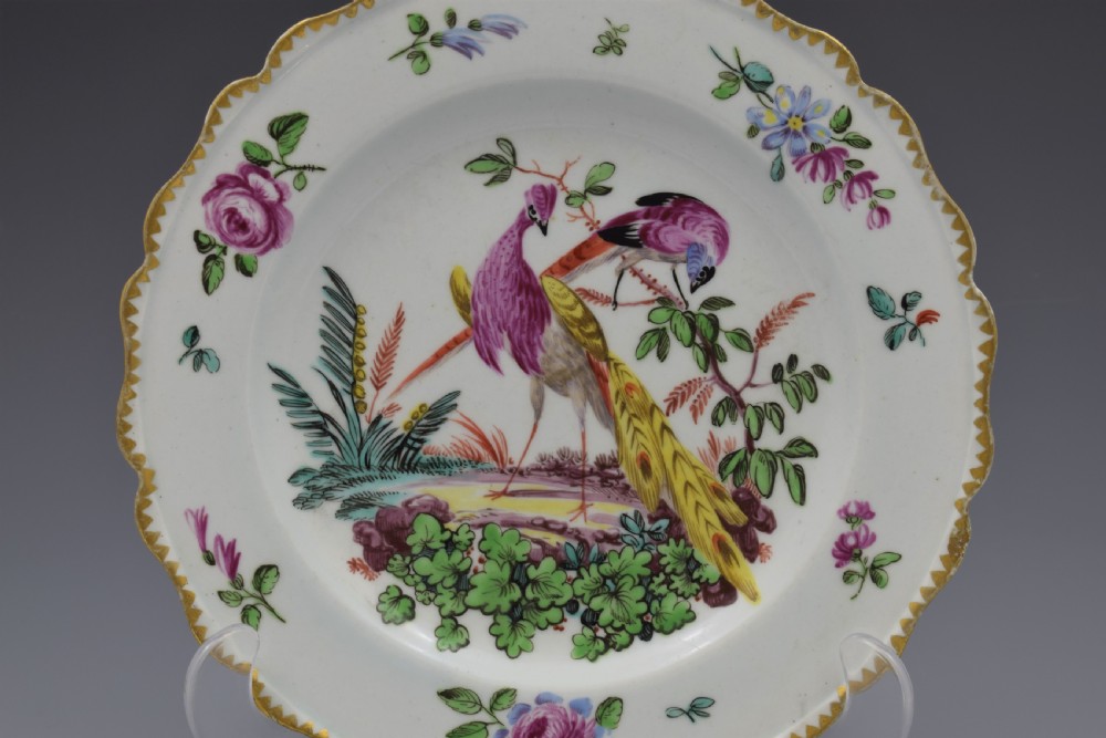 Pretty Bow Porcelain Fancy Bird Pattern Plate, c.1770 View III