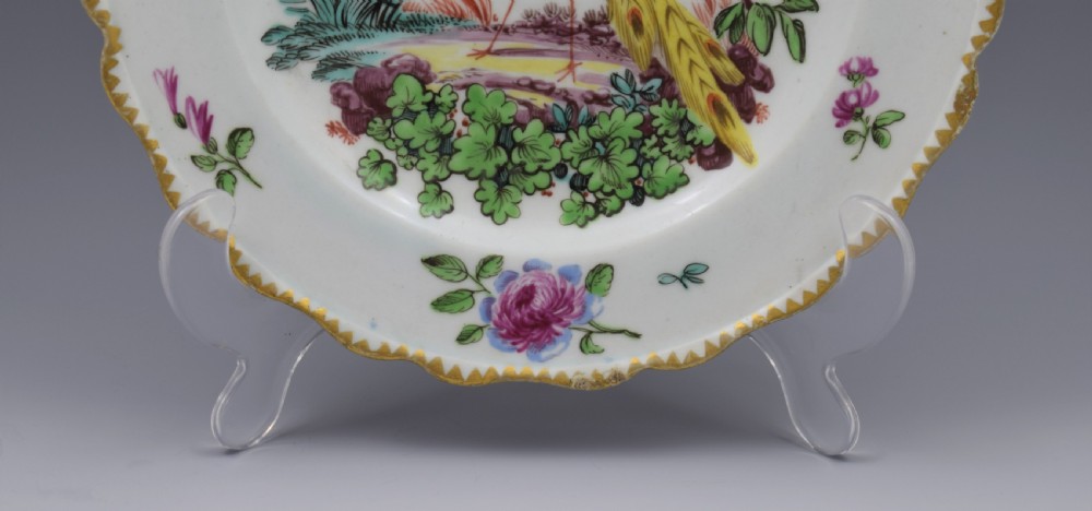 Pretty Bow Porcelain Fancy Bird Pattern Plate, c.1770 View V