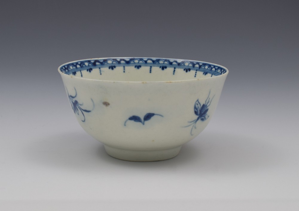 First Period Worcester Small Peony Pattern Porcelain Bowl View IV