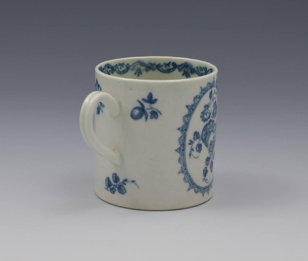 First Period Worcester The Fruit & Wreath Blue & White Coffee Can View VIII