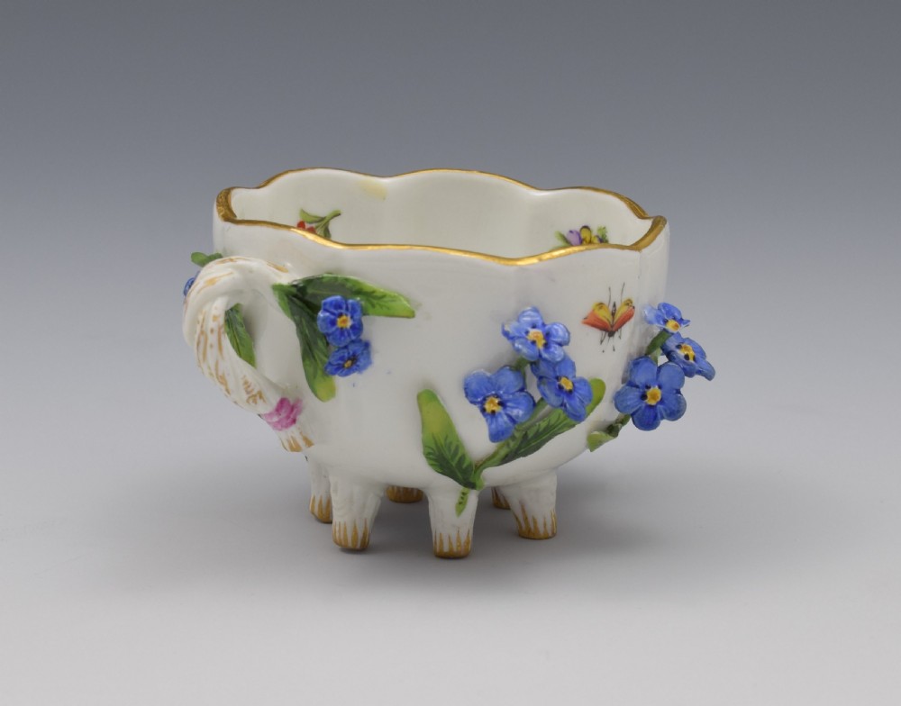 Meissen Forget-Me-Not Flower Encrusted Cabinet Cup & Saucer View VI