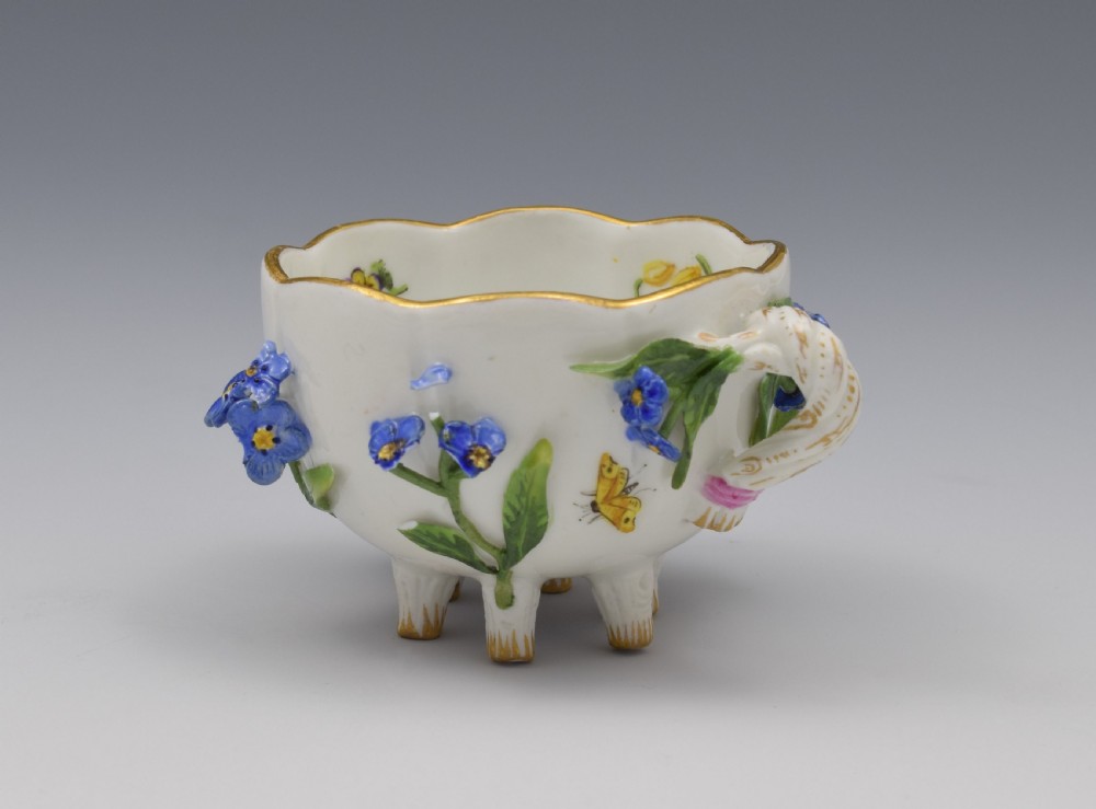 Meissen Forget-Me-Not Flower Encrusted Cabinet Cup & Saucer View VIII