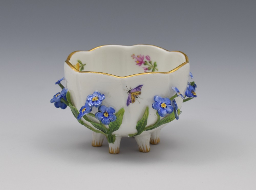 Meissen Forget-Me-Not Flower Encrusted Cabinet Cup & Saucer View IX