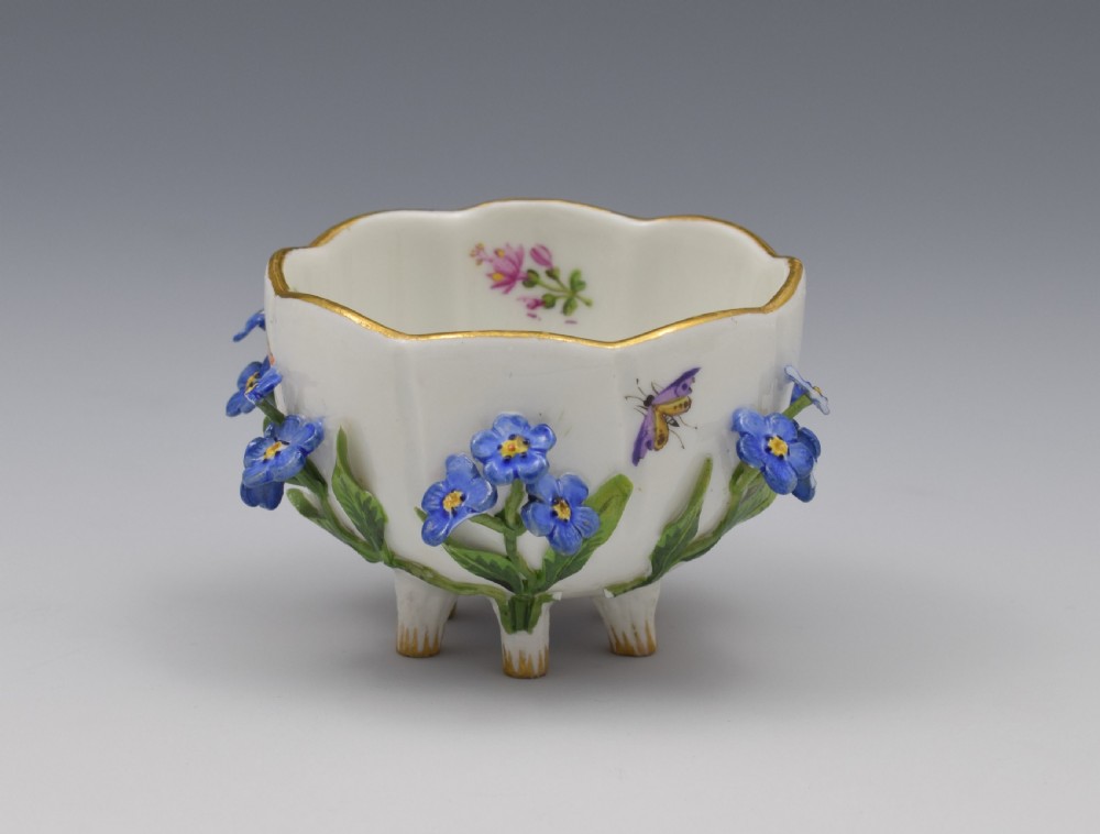 Meissen Forget-Me-Not Flower Encrusted Cabinet Cup & Saucer View X