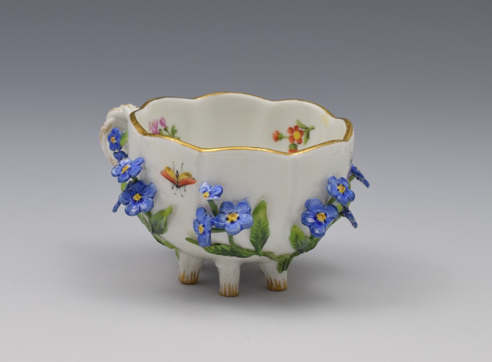 Meissen Forget-Me-Not Flower Encrusted Cabinet Cup & Saucer View XI