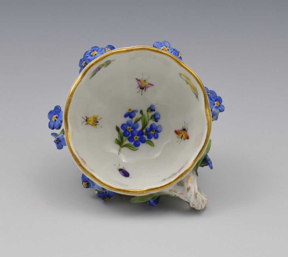 Meissen Forget-Me-Not Flower Encrusted Cabinet Cup & Saucer View XII