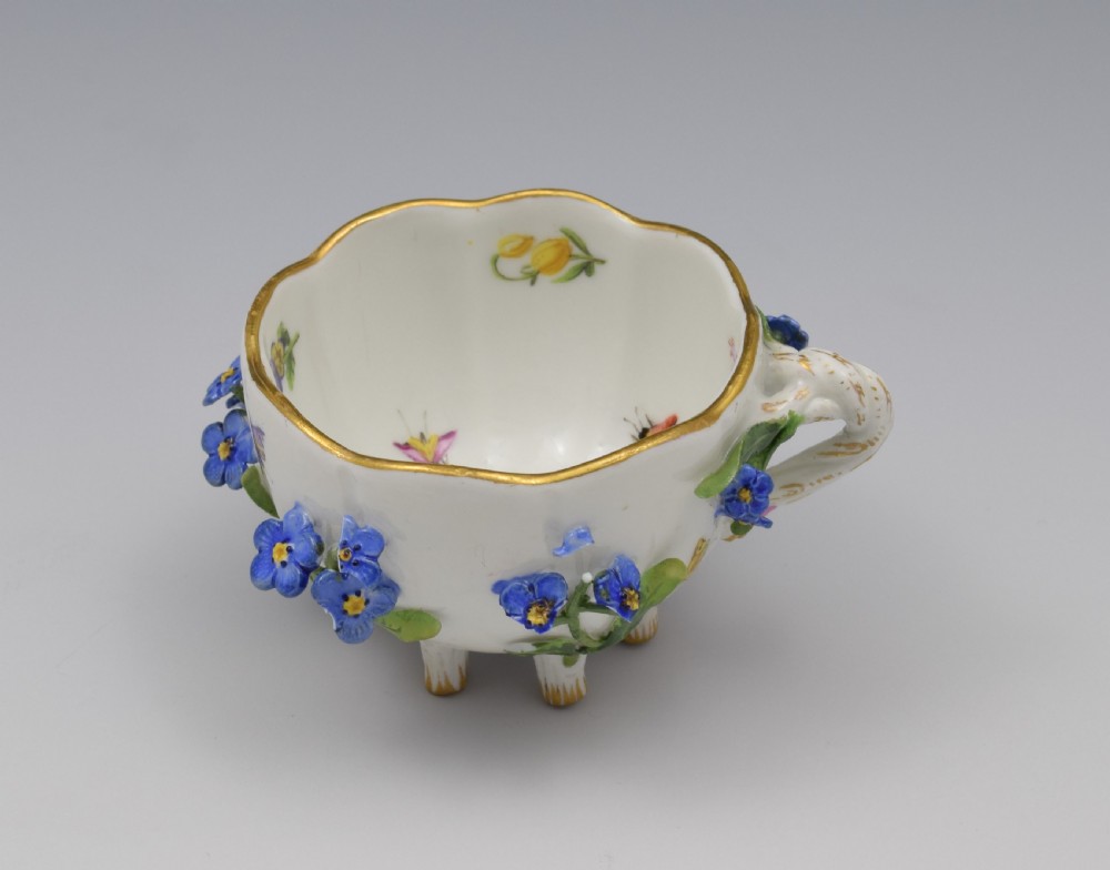 Meissen Forget-Me-Not Flower Encrusted Cabinet Cup & Saucer View XIII