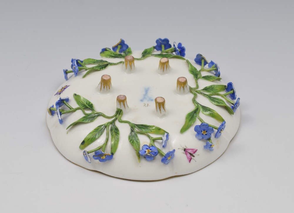 Meissen Forget-Me-Not Flower Encrusted Cabinet Cup & Saucer View XV