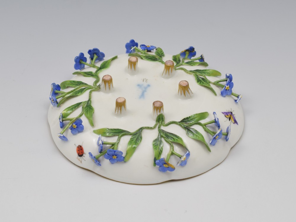 Meissen Forget-Me-Not Flower Encrusted Cabinet Cup & Saucer View XVI