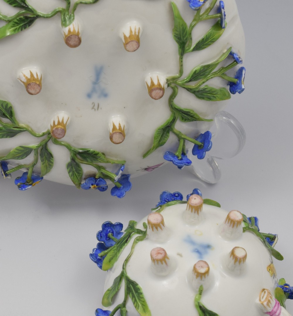 Meissen Forget-Me-Not Flower Encrusted Cabinet Cup & Saucer View XVIII