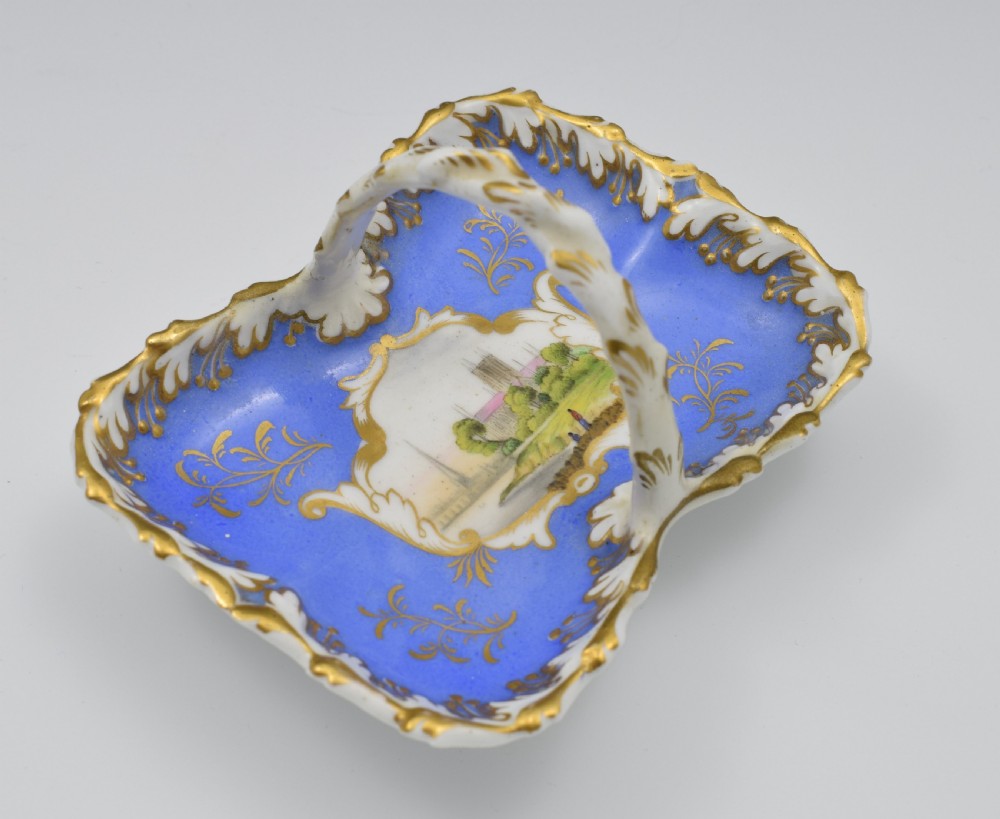 Miniature Worcester Chamberlain & Co. Porcelain Basket View X