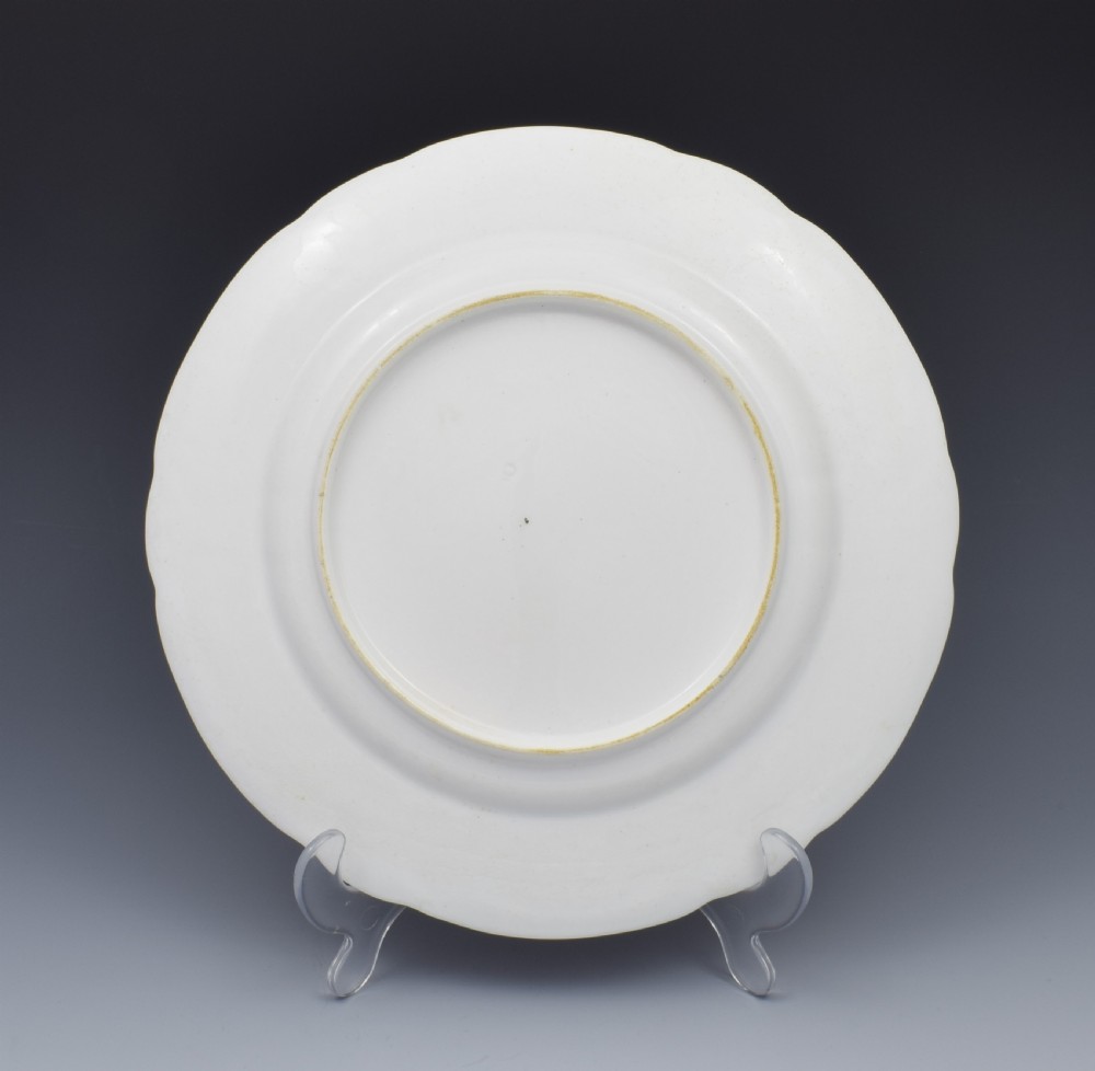 Large Georgian Coalport Blind Moulded Floral Plate c.1815 View XI