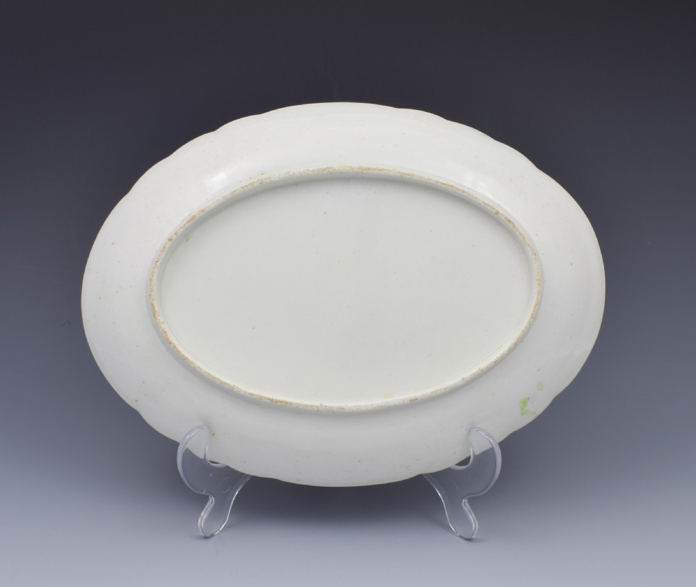 Georgian Coalport Blind Dulong Moulded Floral Oval Dish c.1815 View IX