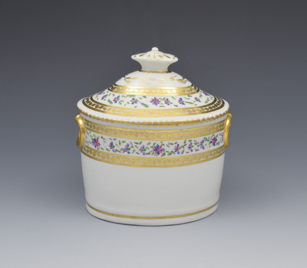 Georgian Coalport Straight Sided Lidded Sucrier c.1805