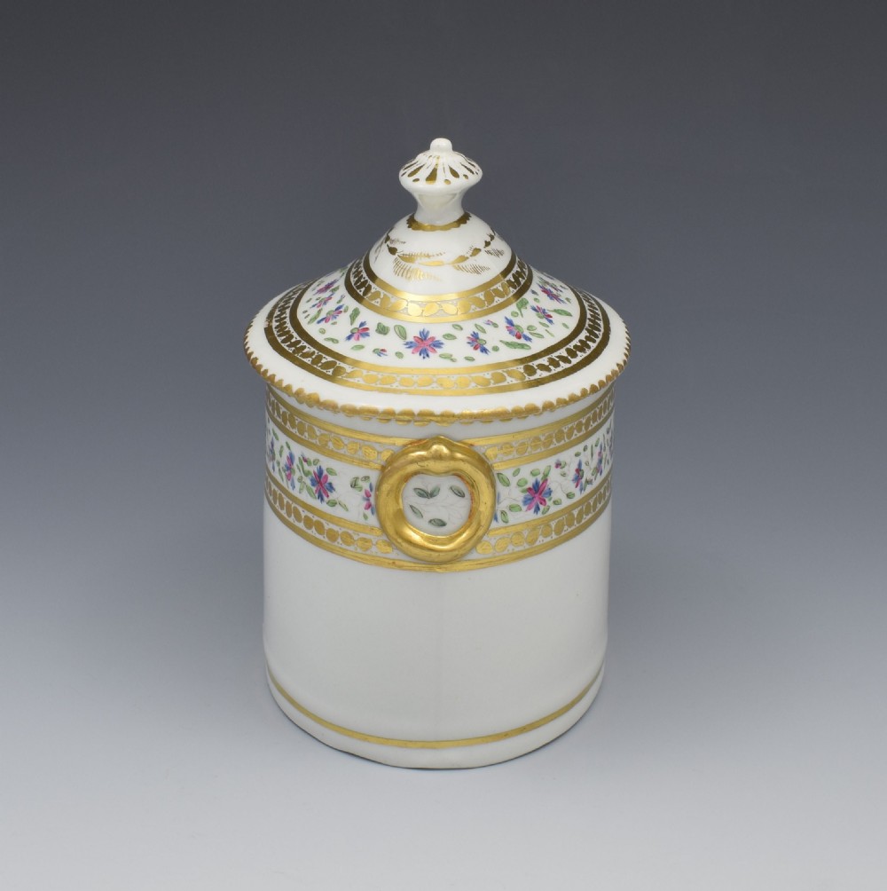 Georgian Coalport Straight Sided Lidded Sucrier c.1805 View II