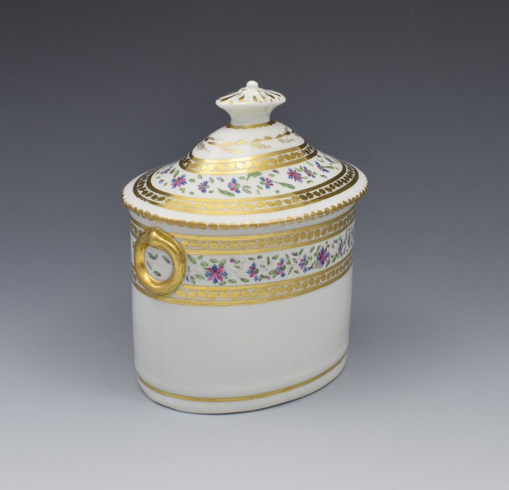 Georgian Coalport Straight Sided Lidded Sucrier c.1805 View III