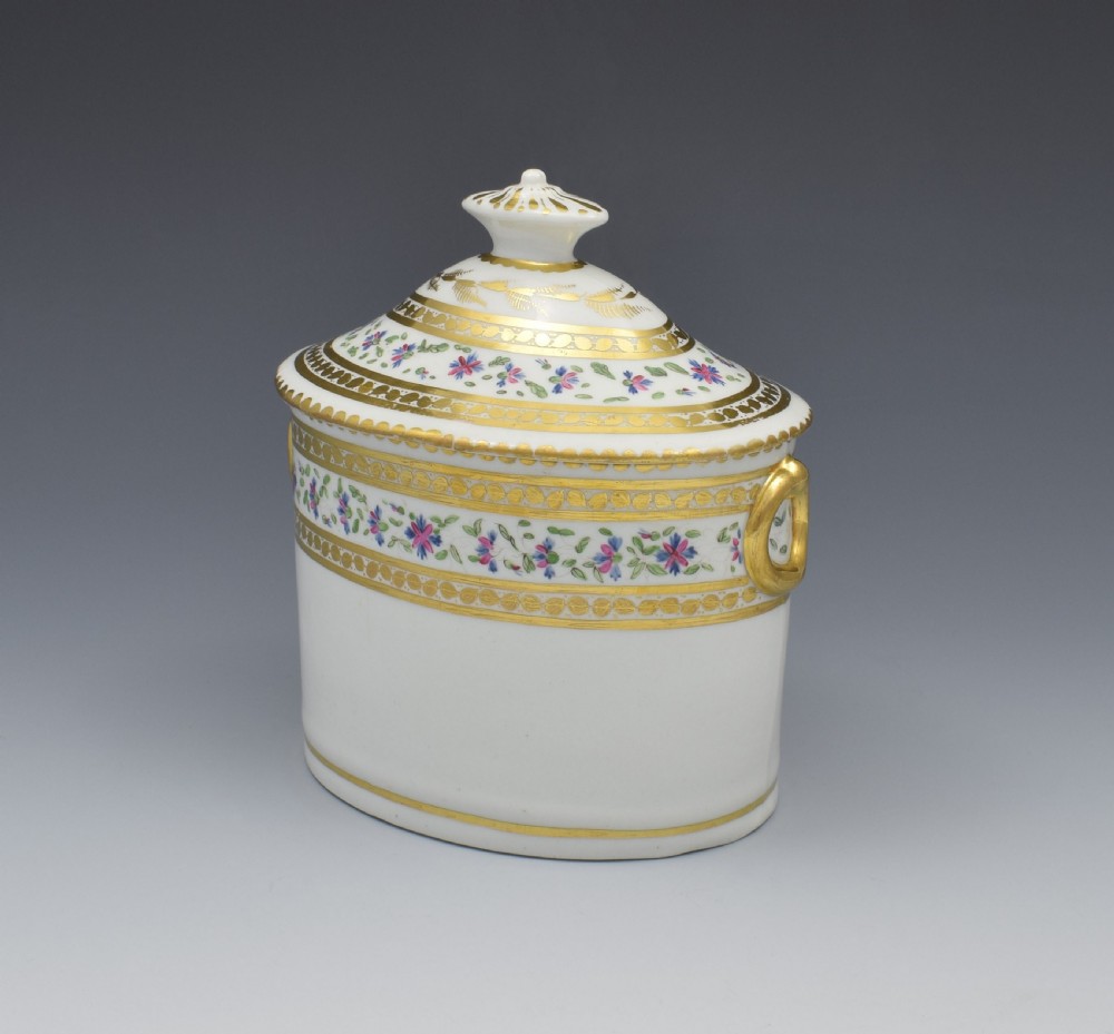 Georgian Coalport Straight Sided Lidded Sucrier c.1805 View IV