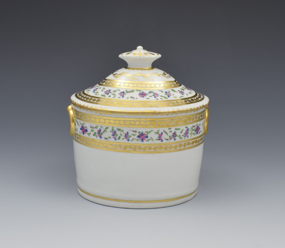 Georgian Coalport Straight Sided Lidded Sucrier c.1805 View V