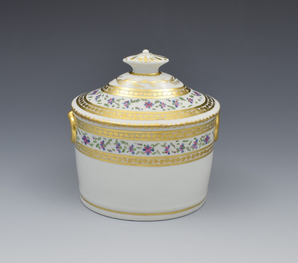 Georgian Coalport Straight Sided Lidded Sucrier c.1805 View VI