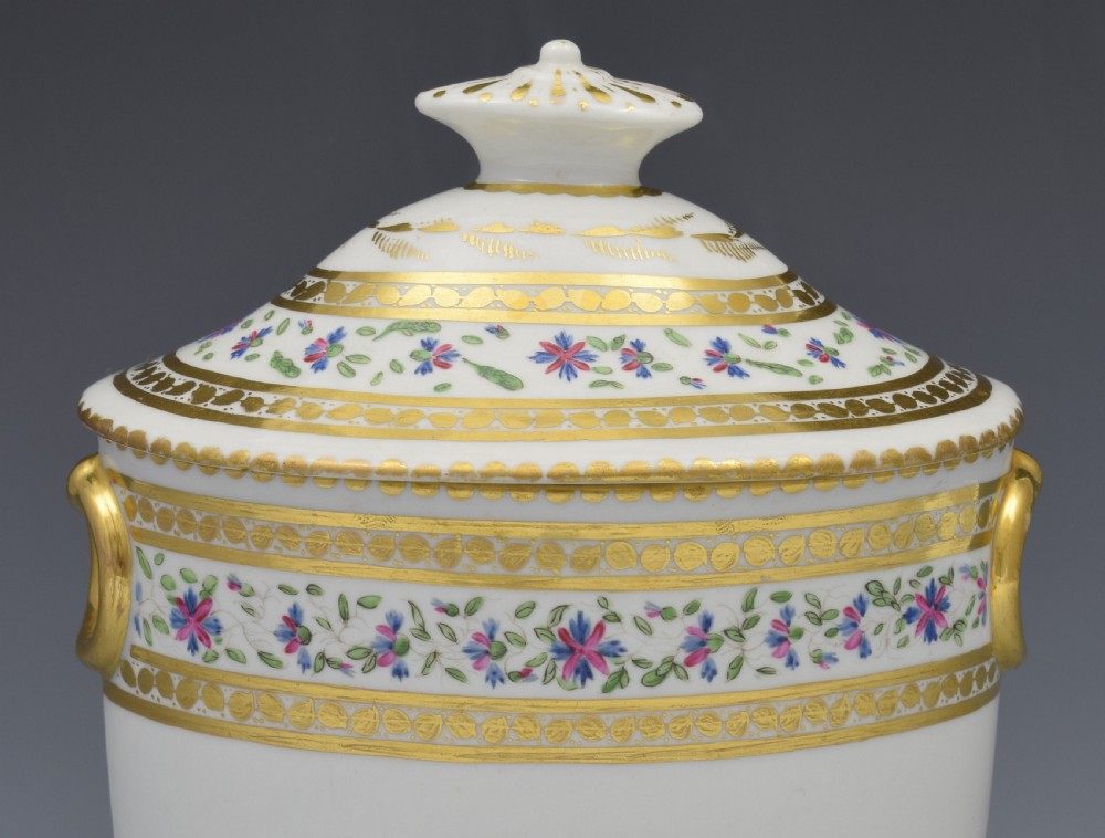 Georgian Coalport Straight Sided Lidded Sucrier c.1805 View IX