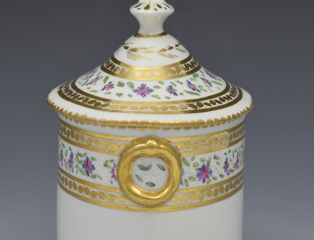 Georgian Coalport Straight Sided Lidded Sucrier c.1805 View X