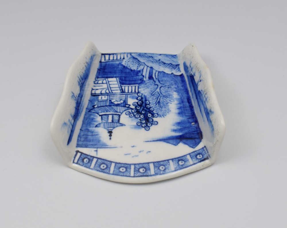 18th Century Derby Porcelain Blue & White Asparagus Server c.1775 View V