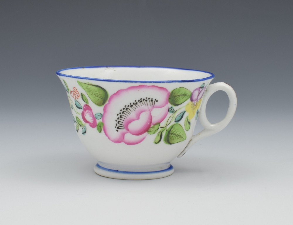 New Hall Tea Cup & Saucer London Shape Pattern 1485  View III