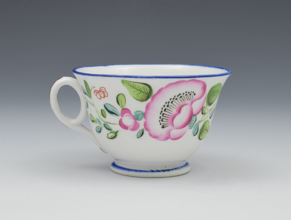 New Hall Tea Cup & Saucer London Shape Pattern 1485  View IV