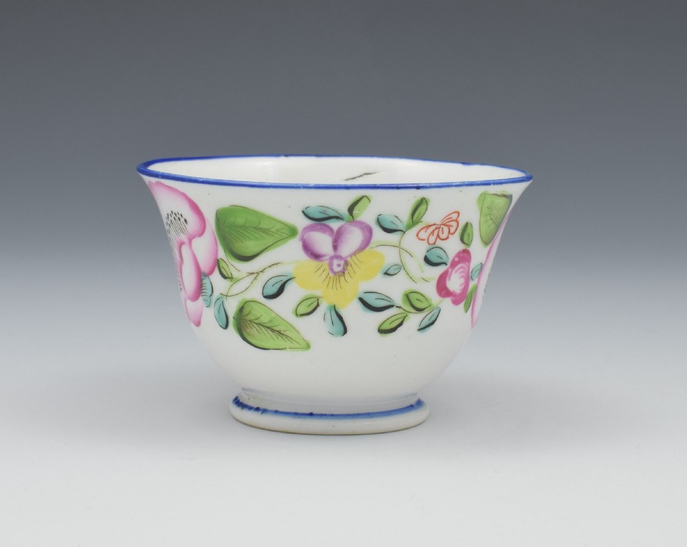 New Hall Tea Cup & Saucer London Shape Pattern 1485  View V