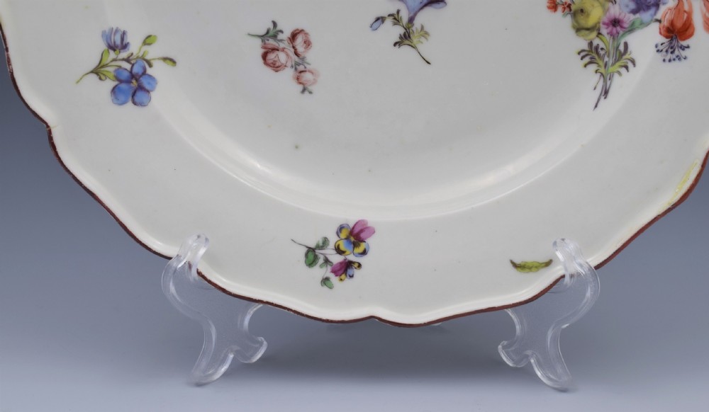 18th Century Chelsea Porcelain Floral Dessert Plate c.1755 View VI