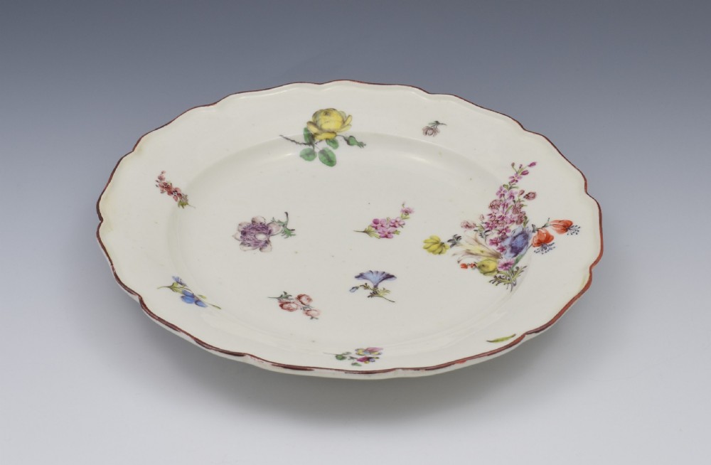 18th Century Chelsea Porcelain Floral Dessert Plate c.1755 View IX