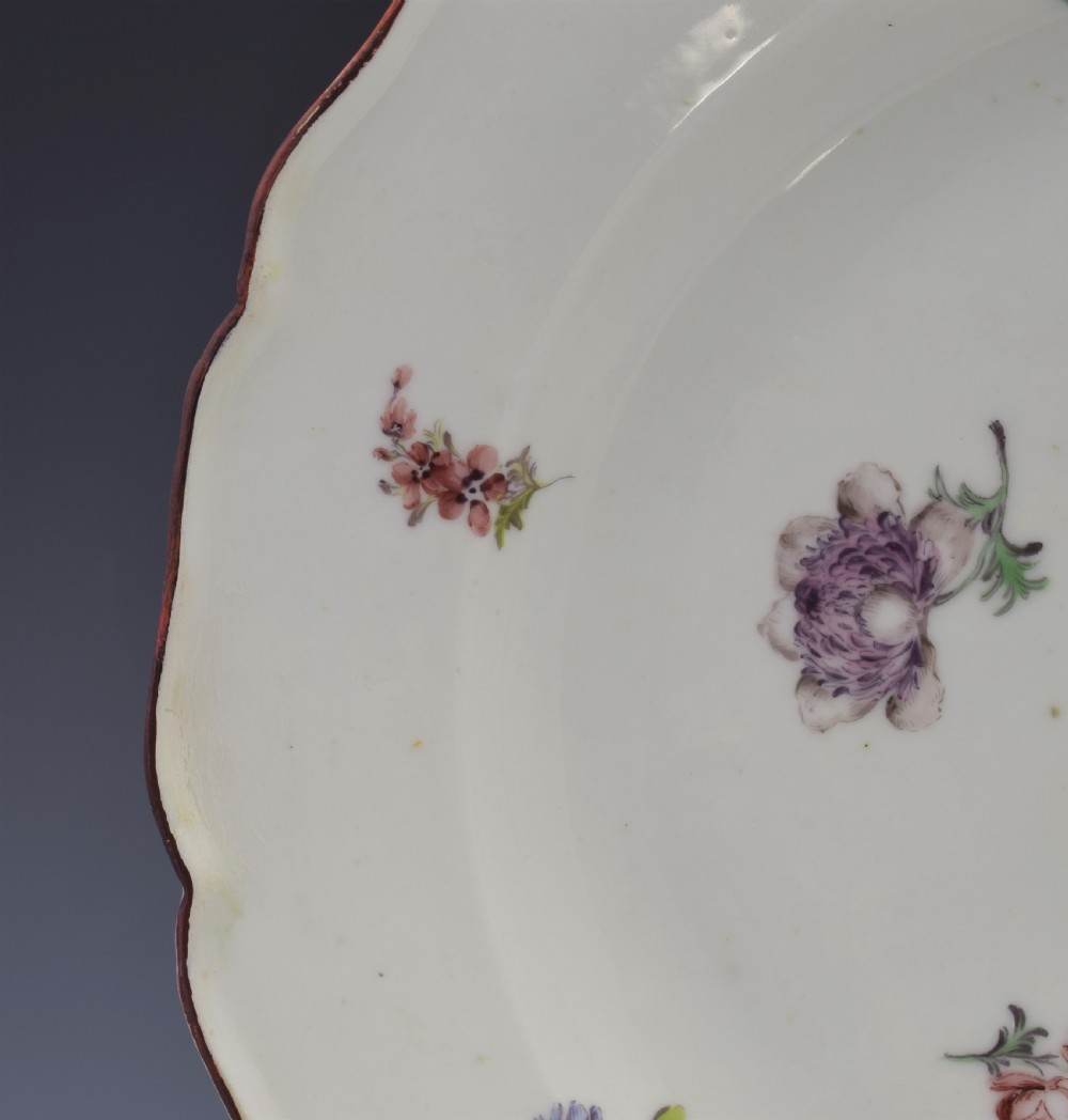 18th Century Chelsea Porcelain Floral Dessert Plate c.1755 View X