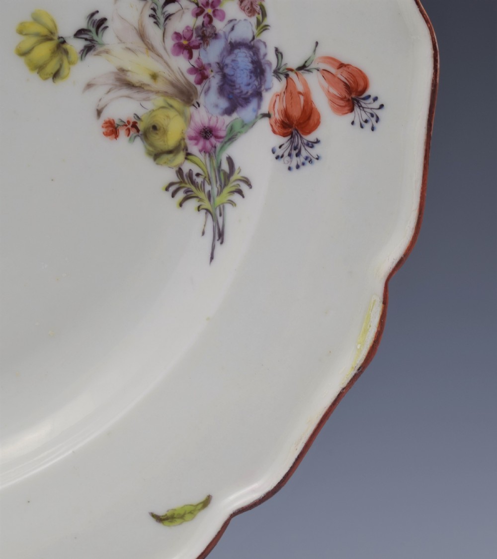 18th Century Chelsea Porcelain Floral Dessert Plate c.1755 View XI