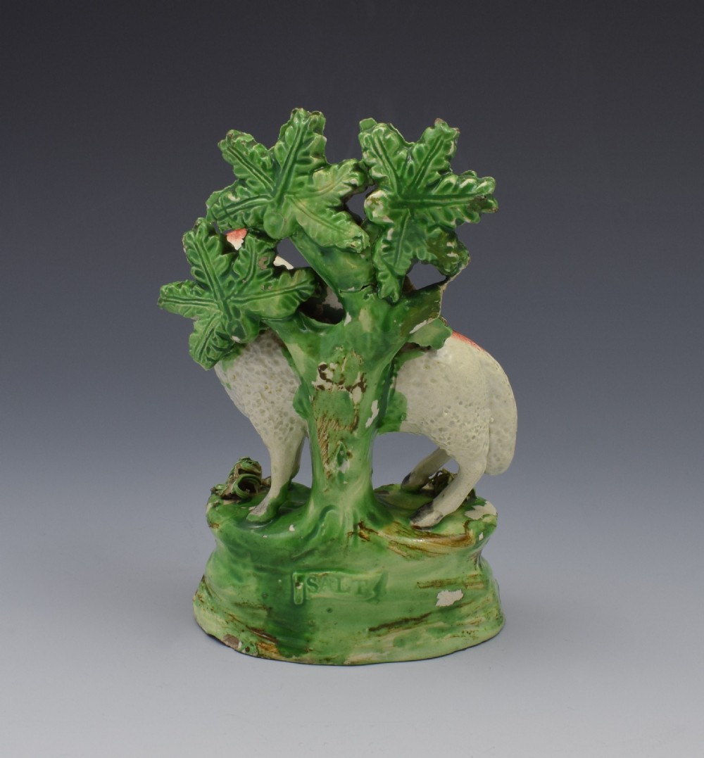 Staffordshire Pearlware Ralph Salt Figure Of Sheep & Lamb View III