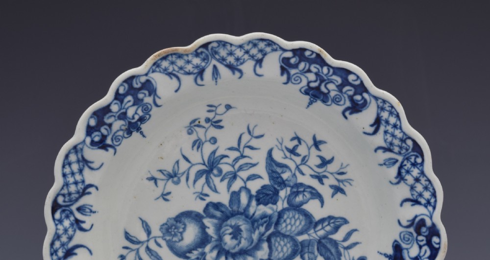 Very Small First Period Worcester Pine Cone Pattern Plate c.1775 View II