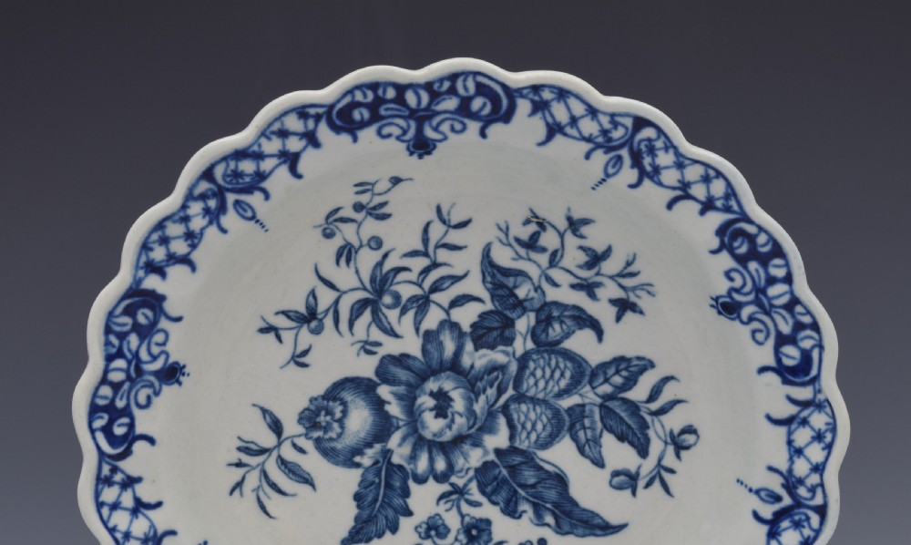 Very Small First Period Worcester Pine Cone Pattern Plate c.1775 View II