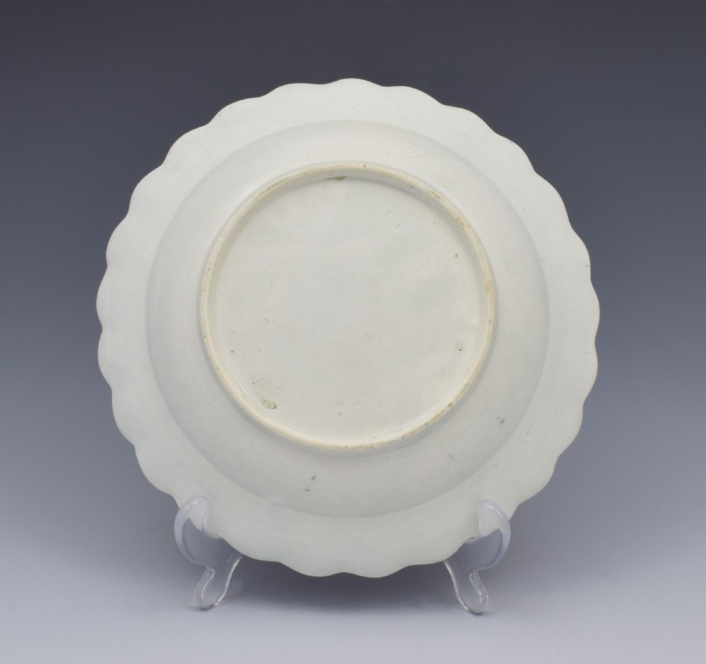 Very Small First Period Worcester Pine Cone Pattern Plate c.1775 View V
